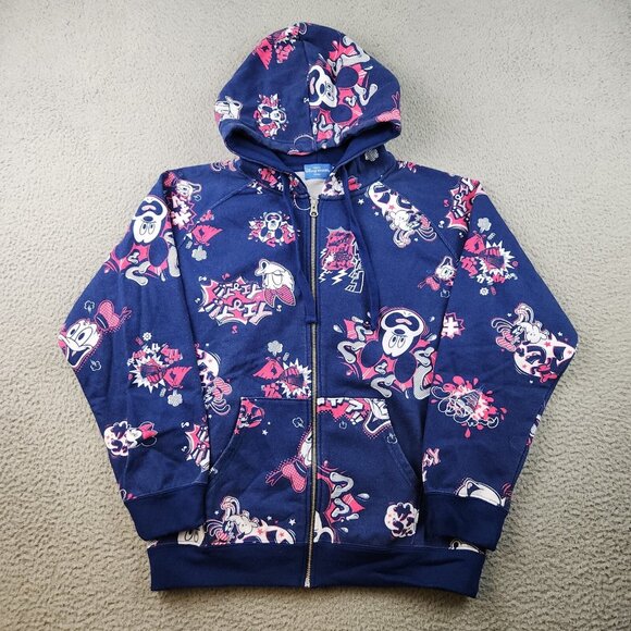 Disney Tops - Japan Tokyo Disney Resort Adult Medium Hoodie Sweatshirt Zip Jacket AOP Blue